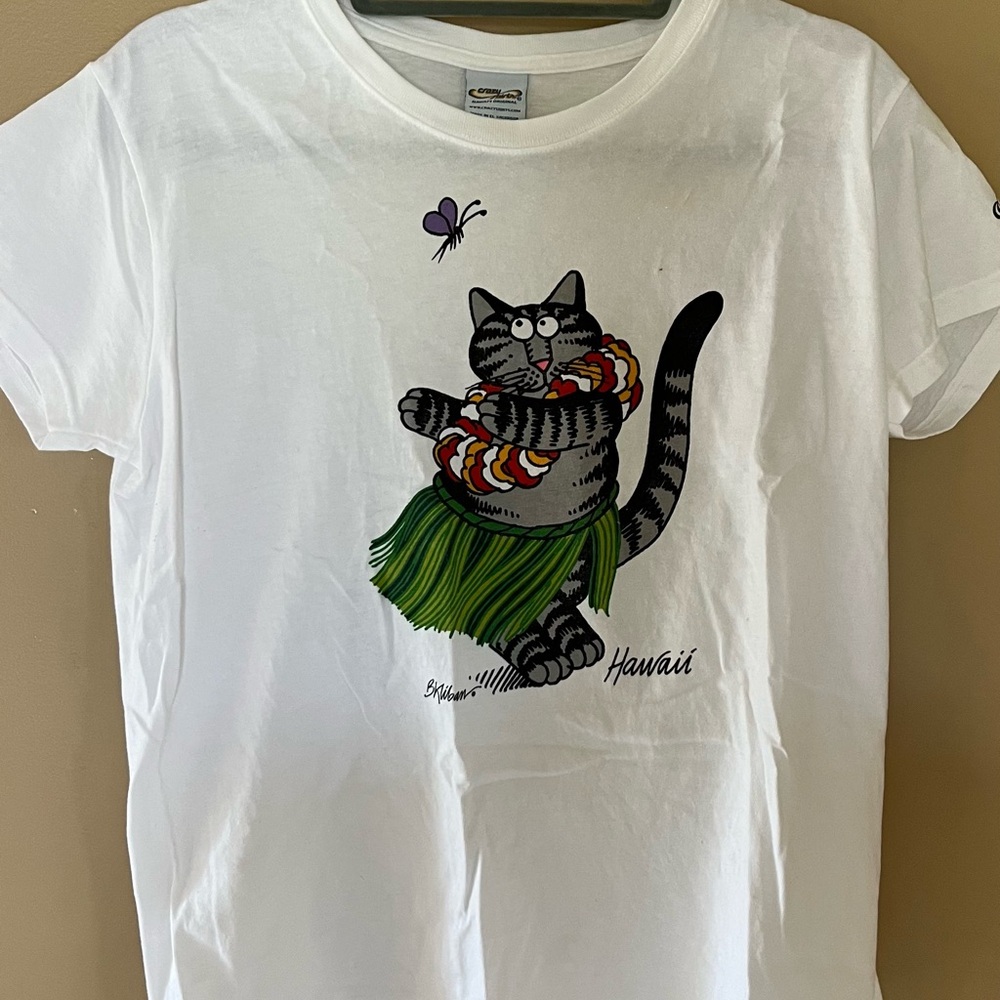 Crazy Shirt Cat Graphic T-Shirt - White